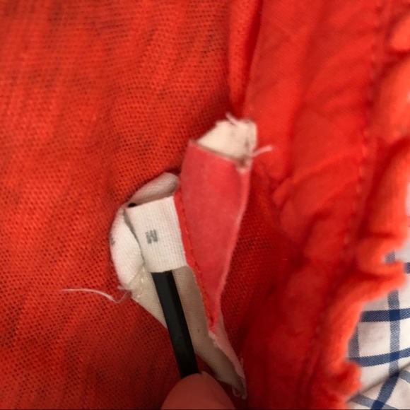 Anthropologie salmon pink short sleeve Henley top - Picture 8 of 8